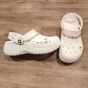 White Classic Platform Crocs
